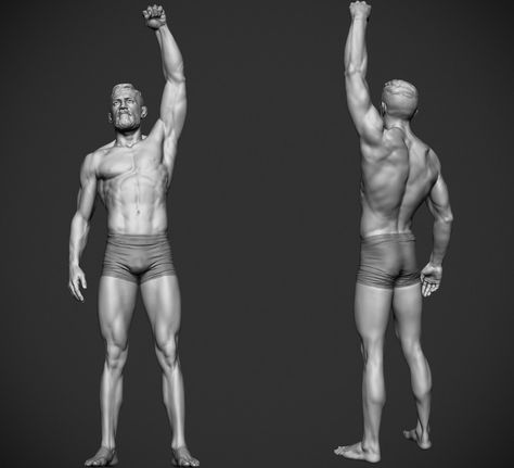 ArtStation - Conor Mcgregor - UFC FIGHTER Raising Hand Drawing Reference, Person Pose, Arm Anatomy, Arm Drawing, Male Figure Drawing, Man Anatomy, Arm Art, Ufc Fighter, Digital Sculpture