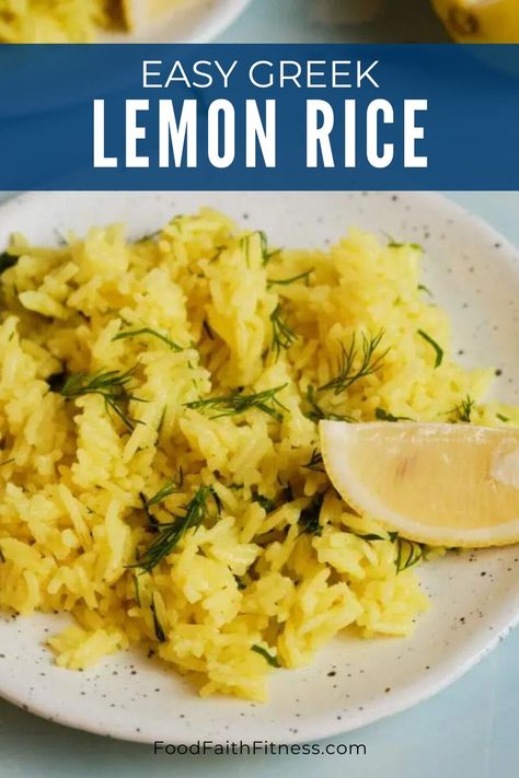 Complete your Mediterranean dinner with Greek Lemon Rice—an alluring side dish made with turmeric, dill, and a refreshing blast of lemon. Greek Rice Recipe, Lemon Dill Rice, Dill Rice, Greek Turkey Meatballs, Greek Rice, Mediterranean Dinner, Greek Lemon Rice, Greek Yogurt Chicken, Greek Foods