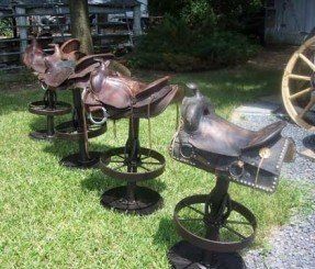 Horse Saddle Bar Stools for Sale - Western Stools - Ideas on Foter Wyoming Lifestyle, Saddle Barstools, Tractor Bar Stools, Western Bar Stools, Western Bar, Saddle Bar Stools, Industrial Era, Country Style Interiors, Diy Stool