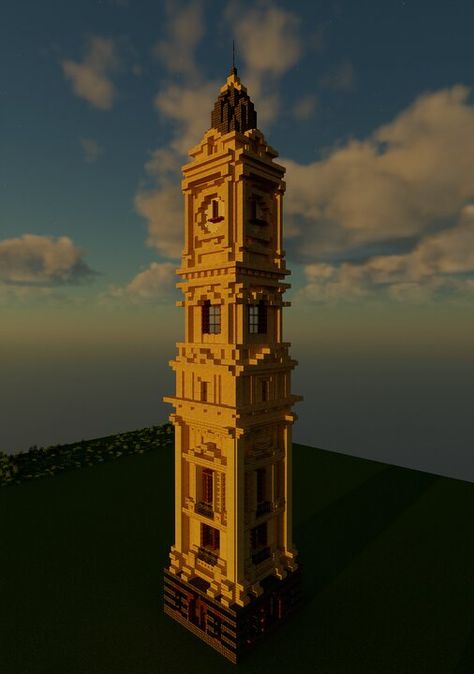 Minecraft Clock, Tower Minecraft, Minecraft Farm, Minecraft City, Minecraft Map, Minecraft Construction, Tower Building, Minecraft Architecture, Rustic Cottage