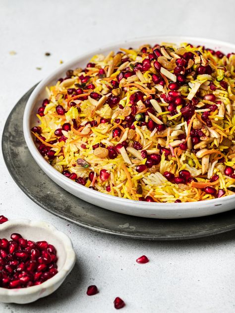 Jeweled Rice, How To Reheat Rice, Persian Rice, Saffron Rice, Butternut Squash Risotto, Persian Cuisine, Iranian Food, Rice Dish, Rice Pilaf