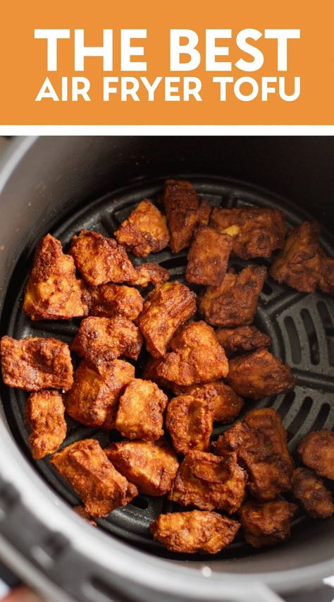 The crispiest air fryer tofu - in 15 minutes! Extremely easy, incredibly versatile, and an absolute weeknight go-to. Air Fryer Tofu, Best Tofu Recipes, Tofu Recipes Easy, Pinch Of Yum, Cooks Air Fryer, Best Air Fryer, Tofu Recipe, Air Fry Recipes, Crispy Tofu