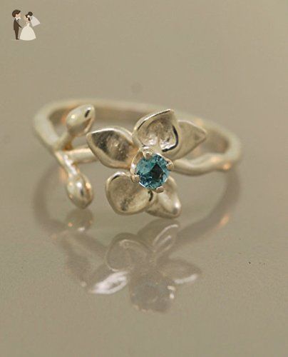 Orchid Ring, Flower Stem, Alexandrite Ring, Silver Jewelry Handmade, Swiss Blue Topaz, Orchid Flower, Blue Topaz Ring, Jewelry Inspo, Flower Ring