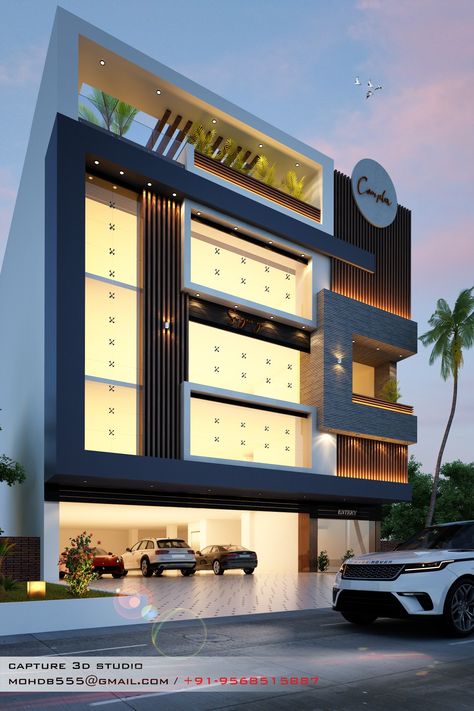 Complex Design Front Building Design, Residential Architecture Apartment, Restaurant Exterior Design, Square House Plans, Front Elevation Design, Commercial Design Exterior, Hospital Architecture, Small House Elevation, Small House Front Design