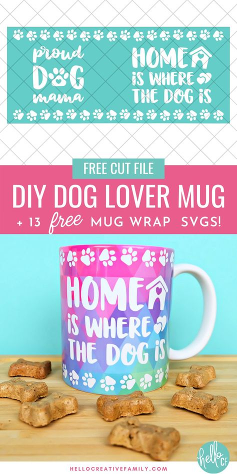 Free Dog Svg, Diy Mug Designs, Heart Paw Print, Paw Print Svg, Cricut Mug Press, Creative Planner, Diy Mugs, Christmas Cut Files, Mug Press