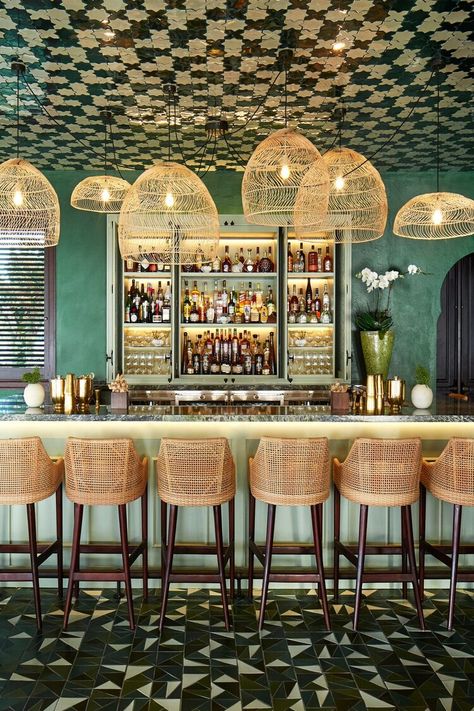 Belmond Cap Juluca — Rottet Studio Mexican Restaurants Interior, Burrito Restaurant, Mexican Restaurant Decor, Colorful Restaurant, Mexican Bar, Opening A Cafe, Restaurant Design Inspiration, Brunch Bar, Modern Restaurant Design