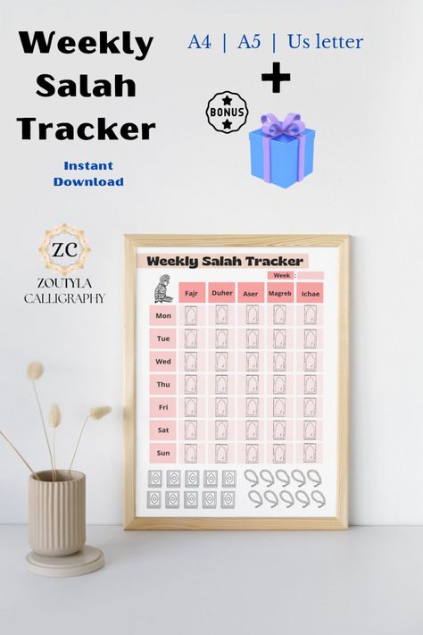 Salah Tracker Muslim Prayer Tracker Salah Tracker Printable Prayer Chart for Kids and Adults Daily Salah Tracker Salah Planner - Etsy Salah Tracker Printable, Salah Tracker, Prayer Tracker, Printable Prayers, Chart For Kids, Muslim Prayer, Tracker Printable, Charts For Kids, Letter Size