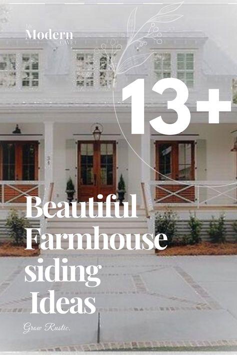 Looking to add some charm and character to your home? Check out these 13 farmhouse siding ideas that will instantly give your house a cozy, rustic vibe. From board and batten to shiplap, there's a style for every farmhouse lover out there. Get inspired and start planning your farmhouse makeover today! White Siding Exterior With Wood Accents, White Board And Batten Exterior With Brick, Houses With Vertical Siding, Farmhouse Exterior Ranch Style, Farmhouse Board And Batten Siding, Vertical Board And Batten Siding, Farmhouse Siding Ideas Exterior, Farmhouse Ranch Exterior Ideas, Board And Batten Siding With White Windows