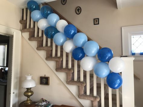 Banister Balloons URI Balloons On Banister, Melody Cake, Transformers Party, Birthday Decorations At Home, Deco Ballon, Happy Birthday Decor, 1st Birthday Pictures, Butterfly Birthday Party, Baby Shower Deco