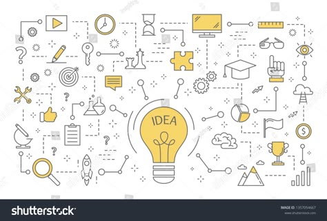 Brainstorming Illustration, Brainstorming Ideas Creative, Innovation Ideas, Linkedin Banner, Office Wallpaper, Education Icon, Line Vector, Office Branding, Sketch Notes