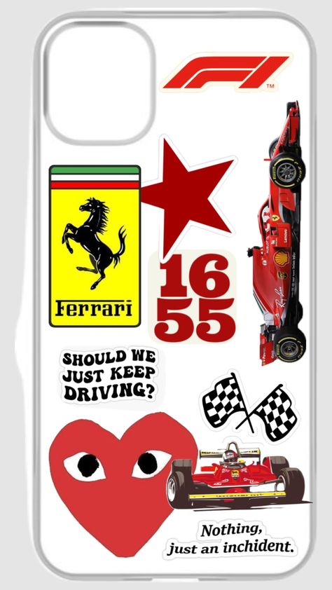 Phone Cover Stickers, Iphone Wallpaper Blur, Ferrari Poster, Racing Stickers, Bridal Gift Wrapping Ideas, Iphone Case Stickers, Pretty Phone Cases, Ferrari F1, Aesthetic Phone Case