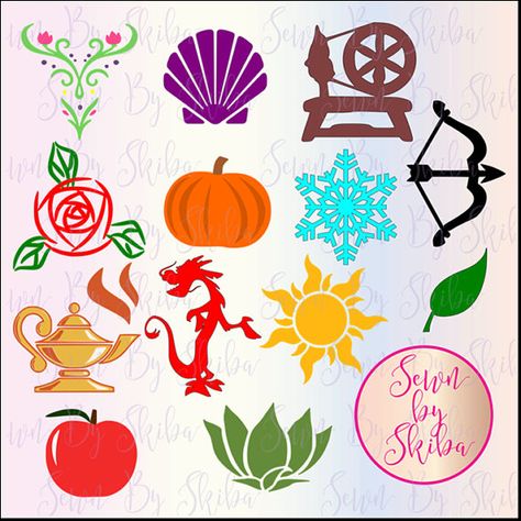 Disney Symbols Iconic, Disney Princess Symbols, Disney Symbol, Princess Symbols, Disney Symbols, Disney Doodles, Disney Fits, Disney Logo, Door Decs