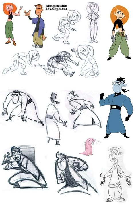 Kim Possible development Stephen silver Silver Drawing, Kim Possible Characters, Stephen Silver, Animation Characters, Character Design Sketches, Disney Concept Art, Model Sheet, Kim Possible, Character Poses