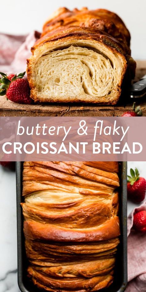 Bread Loaf Recipe, Crossant Recipes, Croissant Bread, Homemade Croissants, Croissant Recipe, Yeast Bread Recipes, Bread Loaf, Loaf Recipes, Bread Recipes Sweet