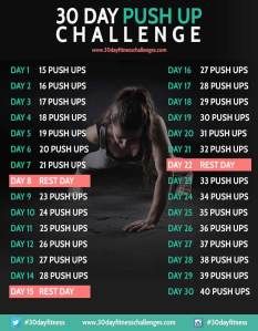 30 day challenges: from 30dayfitnesschallenges.com – PeachTeapot 30 Day Push Up Challenge, 30 Day Push Up, Crunches Challenge, Core Challenge, Squat Challenge, 30 Day Fitness, Push Up Challenge, 30 Day Workout Challenge, Gym Outfits