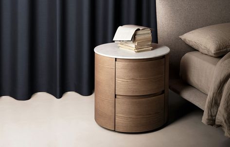 Bedroom Pedestals, Curved Bedroom, Side Stool, Fair Day, City Dubai, Side Units, Bedside Table Design, Dubai Marina, Furniture Selection