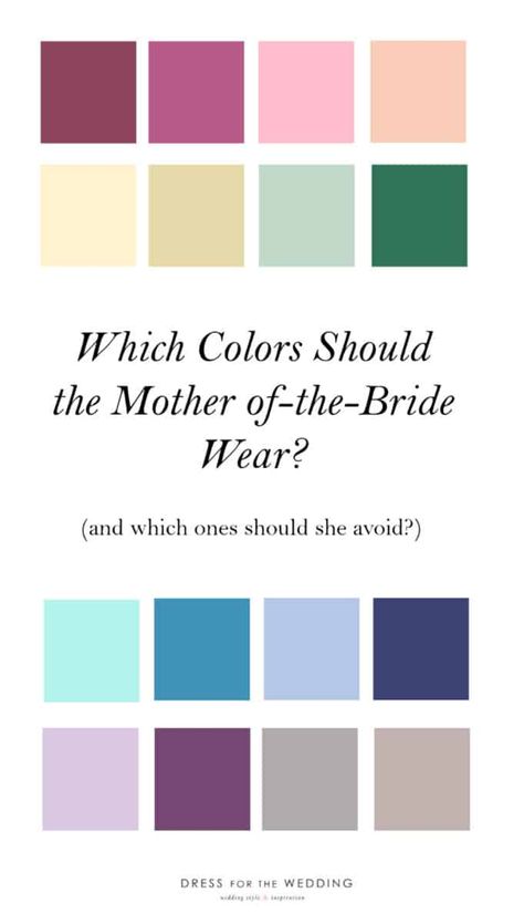 Best colors for a mother of the bride or mother of the groom.  How to coordinate with the wedding party, and tips on the colors to avoid! Groom Colours, Wedding Color Schemes Blue, Modern Groom, Pink Wedding Dress, Wedding Etiquette, Mother Of Groom Dresses, Wedding Colors Blue, Mother Wedding Dress, Wedding Dress Pictures