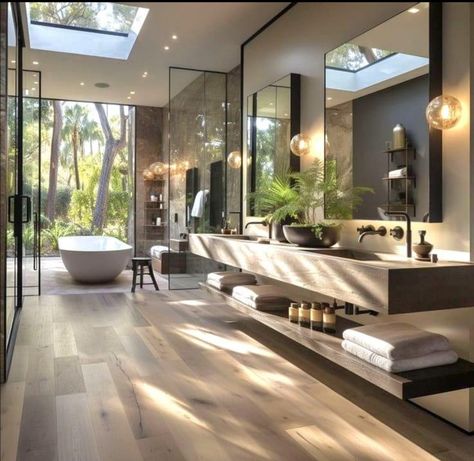 Luxury Modern Bathroom, Bathroom Interior Design Modern, Luxury Bathroom Master Baths, Wet Room, Bathroom Design Decor, Bathroom Design Luxury, Dream House Interior, Bathroom Style, House Bathroom