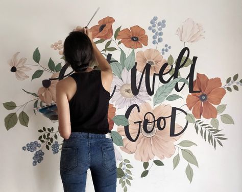 What Colors Go Together, Painting A Wall, Mural Cafe, Mural Art Design, Wall Murals Diy, Trieste Italy, Interior Murals, Creative Wall Painting, Diy Wall Painting