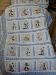 Beatrix Potter Themed Nursery, Beatrix Potter Nursery Ideas, Rabbit Quilt, Beatrix Potter Fabric, Beatrix Potter Nursery, Quilt Green, Themed Quilts, Jane Churchill, Peter Rabbit Nursery