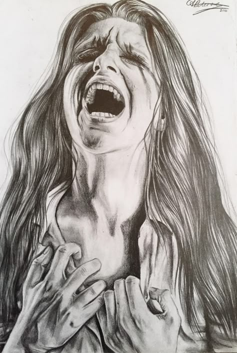 "Anguish" Graphite Pencil A3. Dark Art Drawings, Arte Inspo, A Level Art, Pencil Art Drawings, Ap Art, Art Drawings Sketches Creative, Cool Art Drawings, A Drawing, Art Drawings Sketches