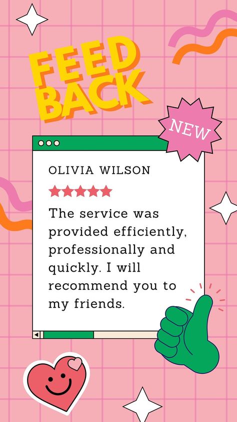 Pink 90s Retro Style Customer Feedback Instagram Story - Templates by Canva Customer Review Instagram Post, Customer Review Post Design, Feedback Poster Design, Customer Feedback Template Design, Feedback Template Design, Q&a Instagram Story, Story Ads Design, Customer Feedback Template, Customer Feedback Design