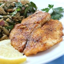 Pan-Seared Tilapia - EXCELLENT LBAllrecipes.com Cream Dory Recipe, Dory Recipe, Tilapia Dishes, Cream Dory, How To Cook Tilapia, Parmesan Crusted Tilapia, Crusted Tilapia, Shish Kebab, Delicious Seafood Recipes