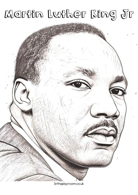 Free Printable Martin Luther King Jr Coloring Sheets MLK Day - In The Playroom Martin Luther King Drawing, Martin King, King Drawing, Mlk Quotes, Martin Luther King Jr Day, Monster Craft, Mlk Day, Flag Coloring Pages, Dr Martin Luther King