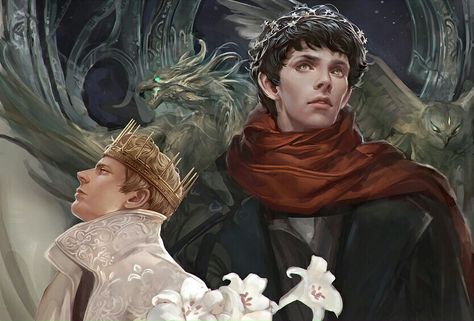 Merlin*** and Arthur | Fanart • Amazing ✨ Merlin Tv Show, Arthur And Merlin, Fan Art Wallpaper, Merlin Show, Merlin Series, Merlin Bbc, Merlin Fandom, Arthurian Legend, Bbc Merlin