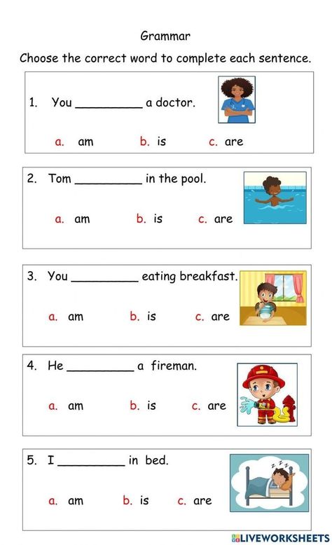 Grade 1 Grammar Activities, Grammar Worksheet For Grade 1, Basic English For Grade 1, Grade 1 Grammar Worksheets, English Lessons For Grade 1, Easy Grammar Worksheets, Use Of Is Am Are Worksheet For Grade 1, Doing Words Worksheet For Grade 1, Am Is Are Worksheets For Grade 1