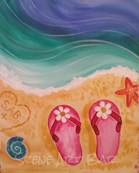 Canvas Ideas For Beginners, Ideas Painting Canvas, Painting Canvas Ideas, Fete Emo, Watercolor Paintings For Beginners, Summer Painting, Easy Canvas Painting, Watercolor Paintings Easy, Acrylic Painting For Beginners