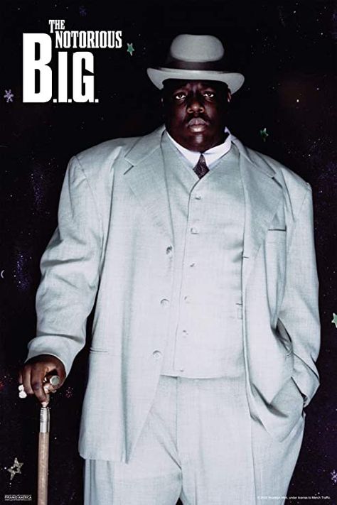 Biggie Smalls Poster, Music 90s, Cool Wall Decor, Biggie Smalls, Notorious Big, White Suit, 90s Retro, Art Print Poster, Retro Vintage Style