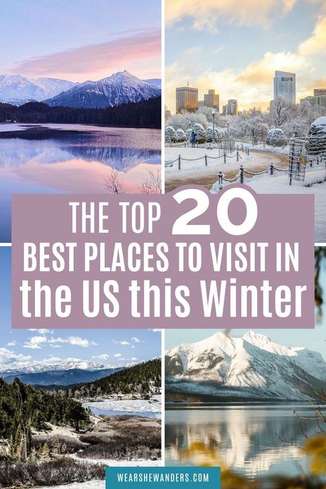 Explore the best winter travel destinations in the US for 2023 and 2024. Find the ideal places for fun family vacations and cozy escapes from the cold. Start planning your winter adventure now! Vacation Ideas In The Us, Winter Vacation Ideas, Travel Destinations In The Us, Cozy Getaway, Montana Winter, Guadalupe Mountains National Park, Winter Travel Destinations, Florida Springs, Enjoy Winter