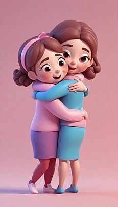 Wallpaper Of Friends, Cartoon Relationship, Background Friends, Hug Friends, Female Best Friend, Hug Cartoon, Happy Hug Day, Psd Free Photoshop, Friends Hugging