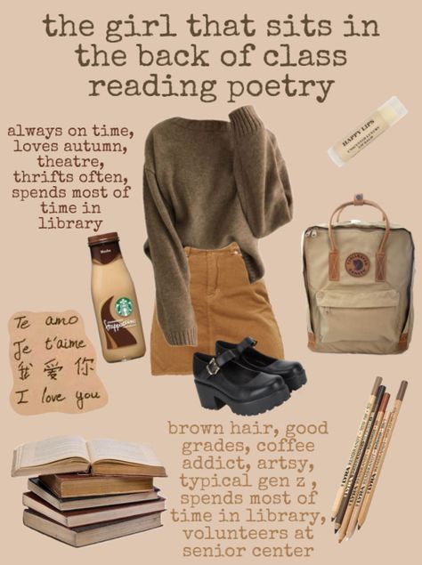 Author Aesthetic Outfits, Poetry Outfit, Bookworm Aesthetic Outfit, Almond Eye Makeup, Reader Girl, Niche Aesthetic, Mood Clothes, Cute Lazy Outfits, Dark Academia Aesthetic