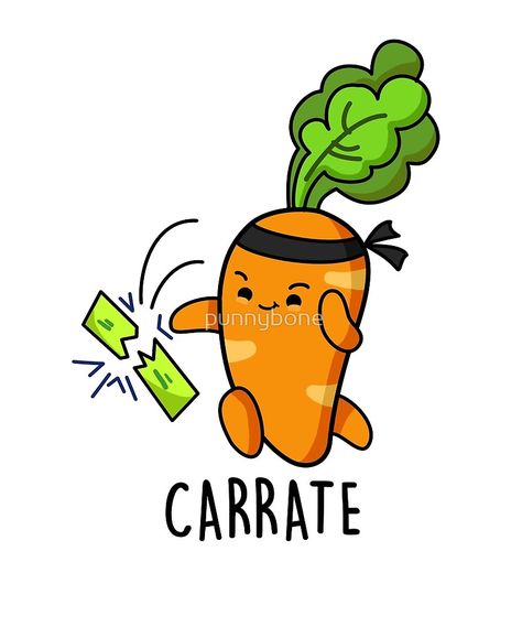 Carrate Vegetable Food Pun by punnybone Carrot Puns, Kid Puns, Cute Carrot, Punny Puns, Funny Food Puns, Cute Puns, Food Puns, Pun Gifts, Funny Illustration