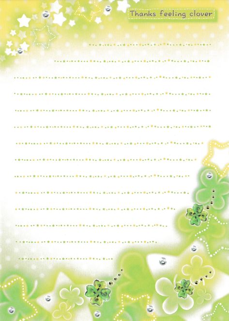 Green Memo Pad, Green Stationary, Memo Pad Design, Writing Paper Printable Stationery, Memo Paper, Lucky Clover, Memo Pad, Cute Stationery, Letter Set