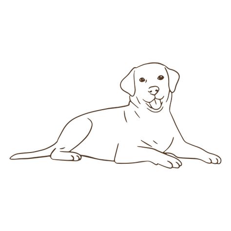 Labrador Coloring Page, Laying Dog Drawing, Dog Laying Down Drawing, Labrador Drawing Simple, Labrador Tattoo Ideas, Labrador Sketch, Labrador Outline, Dog Outline Drawing, Labrador Tattoo