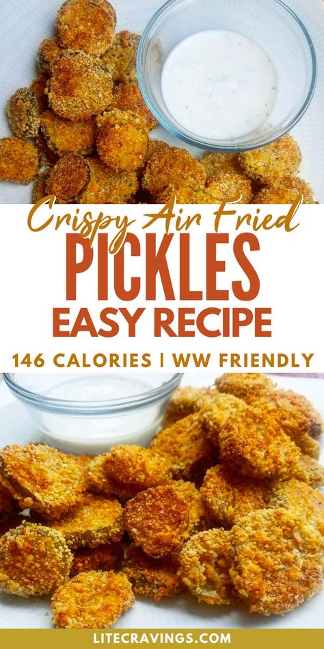 Get ready for a crispy and tangy snack that will have you hooked! These air-fried pickle chips are a healthier alternative to traditional deep-fried pickles. With their perfectly seasoned coating and crunchy texture, they are a crowd-pleasing appetizer or a satisfying snack that will leave you wanting more. Healthy Fried Pickles, Summer Bbq Appetizers, Air Fried Pickles, Easy Fried Pickles, Healthy Salty Snacks, Fried Pickle Chips, Deep Fried Pickles, Pickle Chips, Appetizers Easy Finger Food