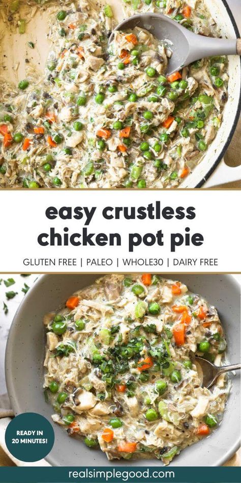 Paleo Chicken Pot Pie Casserole, Gluten And Dairy Free Chicken Casserole, Whole 30 Chicken Pot Pie Casserole, Chicken Casserole No Dairy, Paleo Dinner Casserole, Easy Crockpot Dairy Free, Easy Dairy Free Chicken Pot Pie, Whole30 Chicken Pot Pie, Paleo Chicken Bake