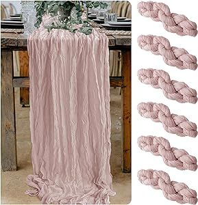 Dusty Rose Table Runner, Rustic Wedding Arch, Mother's Day Decorations, Cheesecloth Table Runner, Wedding Arch Rustic, Romantic Table, Rustic Wedding Centerpieces, Linen Store, Pink Table