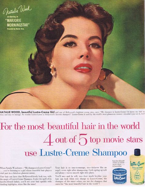 gallery photo Female Movie Stars, Natalie Wood, Beauty Ad, Vintage Cosmetics, Vintage Makeup, Top Movies, Vintage Advertisement, Magazine Ads, Vintage Advertising