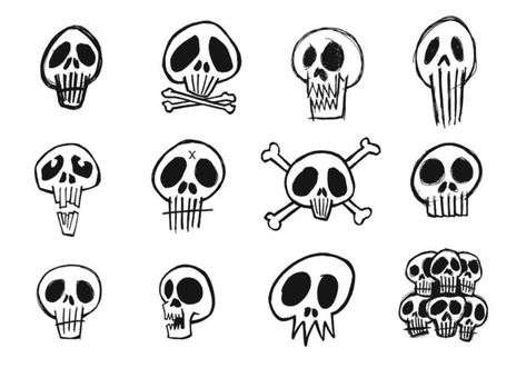 Skulls And Bones, Images Hello Kitty, Skull Drawing, Graffiti Drawing, Black Work, Mini Drawings, Photoshop Brushes, Brush Lettering, Sketchbook Art Inspiration