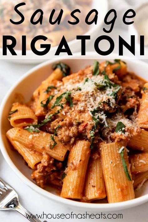 Sausage Rigatoni Pasta, Sausage Rigatoni Recipes, Rigatoni Pasta Recipes, Rigatoni Recipe, Recipe Healthy Dinner, Pasta House, Sausage Rigatoni, Rigatoni Recipes, Rigatoni Pasta