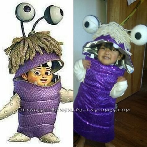 Sweet Little DIY Monsters Inc. Boo Costume for a Toddler Monsters Inc Costume Diy, Boo Monsters Inc Costume, Monsters Inc Costume, Boo From Monsters Inc, Boo Monsters Inc, Adult Costumes Diy, Boo Costume, Monsters Inc Boo, Diy Monsters