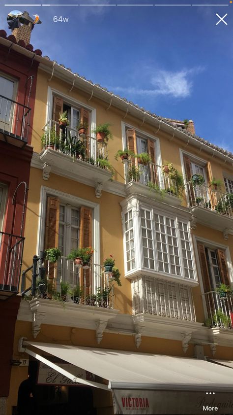 #aesthetic #travel #summer #dream #plants #dreamlife #malaga #oldtown #yellowhouse #spain #instainspiration Valencia Spain Apartments, Spain Homes, Valencia Aesthetic, Tiktok Hooks, Spain Apartment, Crowded House, Dream Plants, Yellow Houses, Aesthetic Travel