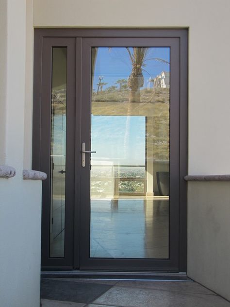 Single Patio Door With Side Windows, Tilt And Turn Doors, Door With Side Windows, Exterior Kitchen Doors, Foyer Door, External Glass Doors, Glass Exterior Door, Single Patio Door, French Door Interior