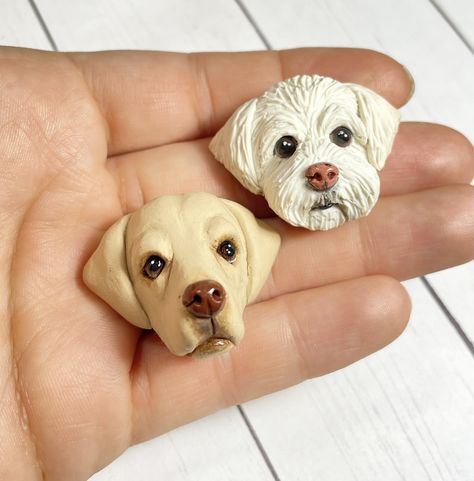 Polymer Clay Dog Keychain, Polymer Clay Dog Ornaments, Polymer Clay Dog Sculpture, Polymer Clay Labrador, Dog Clay Keychain, Sculpey Clay Ideas Projects, Dog Sculpture Clay, Clay Labrador, Dog Clay Art