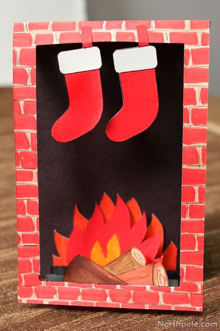 Cozy Fireplace Card Fireplace Cover Ideas, Fireplace Illustration, A Letter To Santa Claus, Christmas Entertainment, Santa Tracker, A Letter To Santa, Craft Cottage, Budget Christmas, Classic Fireplace