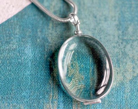 Glass Locket Pendant, Hair Locket, Hair Keepsake, Sterling Silver Locket Necklace, Engraved Locket, Silver Locket Necklace, Photo Locket Necklace, Oval Locket, Sterling Silver Locket